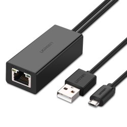 UGreen Ethernet Adapter For Chromecast Micro USB To RJ45 Ethernet Adapter With Power Supply