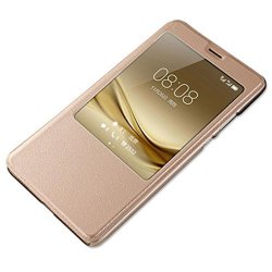 Coohole Fashion Luxury Window Leather Flip Case Cover For Huawei Mate 9 Gold