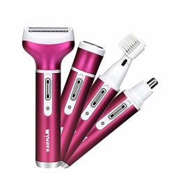 Women 4 In 1 Rechargeable Electric Epilator Hair Shaver Lady's Electric Trimmer Remover Waterproof Razor For Bikini Area nose armpit