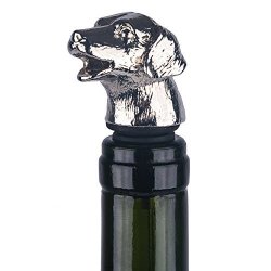 CKB Ltd Dog Wine Bottle Stopper And Pourer - Made From Heavy Duty Stainless Steel Zinc Alloy With A Silicone Bung That Will Fit
