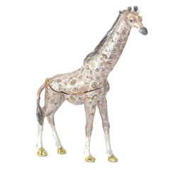 Lilly Rocket Collectible Trinket Box With Rhinestone Bejeweled Swarovski Crystals - Standing Zoo Giraffe