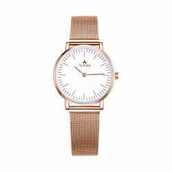 Aurora Women's Classic Analogue Quartz White Dial Wrist Watch 32MM