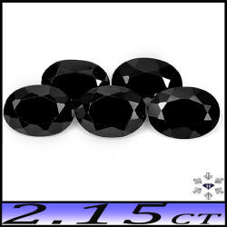 2.15CT Pair Matching Black Spinel - Two Pristine Polished Opaque Thailand Oval Gems