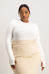 Lucy Long Sleeve Bodysuit - Milk - 2XL