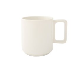 Flat Stackable White Mug