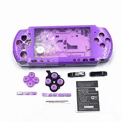 Replacement Full Housing Shell Faceplate Case Cover For Playstation Portable PSP3000 Psp 3000 Purple