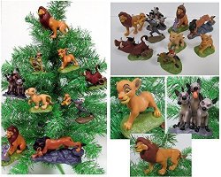 Lion King 9 Piece Christmas Ornament Set Featuring Simba Nala Scar Timon Zazu Hyena's Rafiki And Mufasa Ornaments Average 2" To 3" Tall