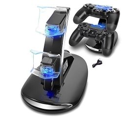 Cn PS4 Dual USB Charger Lenboken Dual New Arrival LED USB Chargedock Docking Cradle Station Stand For Wireless Sony Playstation 4 PS4 PS4 Pro PS4