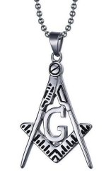 In Stock: Freemason Masonry Real 316L Stainless Steel Mens Necklace