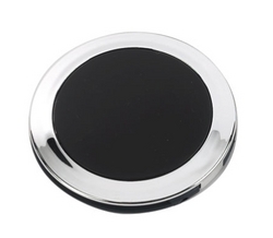 Cala Round Compact Pocket Mirror - Black