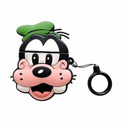 Ultra Thick Soft Silicone Goofy Case With Strap For Apple Airpods 1 2 Wireless Earbuds Purple 3D Walt Disney Disneyland Green Dog Puppy Lovely