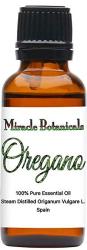 MIracle Botanicals Oregano Essential Oil - 100% Pure Origanum Vulgare L. - 10ML Or 30ML Sizes - Therapeutic Grade - 10ML