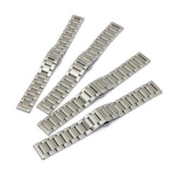 Stainless Steel 18 20 21 22MM Silver Color 3 Beads Watch Band