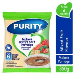 Purity Mabele Baby's Soft Porridge Mixed Fruit 350GFROM 6 Months