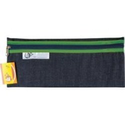 4KIDS - School Pencil Bag Denim - 33CM Green