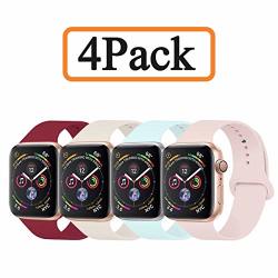 Yanch Compatible With For Apple Watch Band 42MM 44MM Soft Silicone Sport Band Replacement Wrist Strap Compatible With For Iwatch Series 4 3 2 1 Nike+ Sport