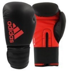 Adidas Hybrid 50 Boxing Gloves Black And Red 10OZ