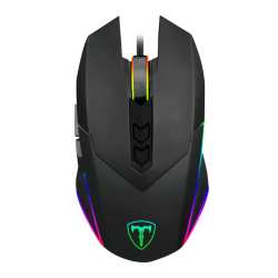 T-dagger Lieutenant 8000DPI 10 BUTTON|180CM Cable|ambi-design|rgb Backlit Gaming Mouse - Clear Black