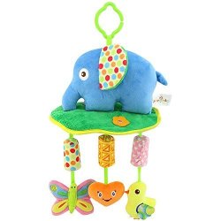 GODR Kid Baby Hanging Bed Strollers Toys Bird Elephant Educational Developmental Interactive Plush Toy For Crib High Chair And Interactive Playing