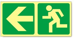 Jalite Escape Route To The Left Photoluminescent Sign