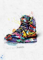 Canvas Wall Art - Graffiti Sneaker Artwork