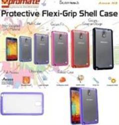 Promate Amos N3 Protective Flexi-grip Designed Shell Case For Samsung Note 3 Colour:purple Retail Box 1 Year Warranty
