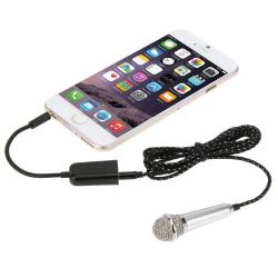 Stylish MINI Mobile Microphone With 3.5MM Audio Interface & 3.5 Mm Male To 2 Female Plug Adapter ...