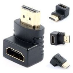 HDMI Male To Female Adapter With 90 Degree Down Set Of 2