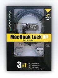 Maclocks Mbldgclkit 3 In 1 Macbook Air pro Ledge Kit With 2 Ledge Lock Slot Adapters combination Cable Lock