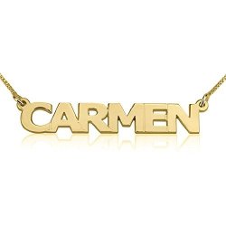Personalized Custom 24K Gold Plated Block Letters Name Necklace Jewelry 14