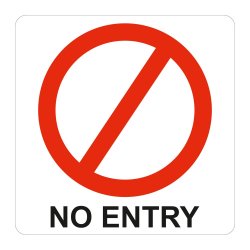 No Entry Symbolic Sign - Printed On White Acp 150 X 150MM