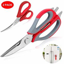 Heavy Duty Kitchen Shears Vermida 2 Pack Stainless Steel Kitchen Scissors And Poultry Shears Multi-purpose Kitchen Scissors With Magnetic Holder For Poultry Chicken Meat
