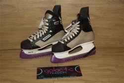 Bauer Silver Pro Ice Hockey Skates Looks To Be A Size 8 In Very Good Condition Including Blade Covers Galactic Traders