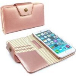 Tuff-Luv Alston Craig Ladies Magnetic Case for Apple iPhone 6 6s Plus in Rose Gold Stripe