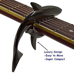 Imelod MC-30 Zinc Alloy Guitar Capo Shark Capo For Acoustic And Electric Guitar With Good Hand Feeling Black No Fret Buzz And Durable