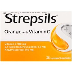 Strepsils Orange Lozengers With Vitamin C 36S
