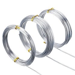 Tatuo 82 Feet Aluminum Craft Wire Bendable Silver Metal Wire For