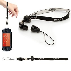 Igadgitz 1X 28CM 11" Adjustable Hand Wrist Strap For Sony Psp 1000 2000 3000 Go Ps Vita PS3 Move With Lanyard Loop Hole