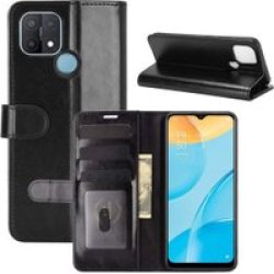 Tuff-Luv Folio Case & Stand For Oppo A15 A15S A35 4G Black