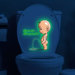 1PC Funny Luminous Toilet Lid Decal - Self-adhesive Bathroom Decor Sticker For Creative Cover Decoration