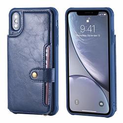 Case For XS Max 64GB 512GB 256GB 6.1INCHES Apple Iphone Leather Blue Wallet Card Slot Wrist Hand Kickstand Protective Magnetic Snap Men Boy Girl