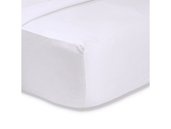 White Cotton Percale Fitted Sheet 200 Thread Count Queen