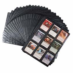 Monster 9 Pocket Trading Card Tcg Pages 25 Pack- 2X As Thick As The Competition W Extra Strong Pockets- 3-RING Binder Anti-theft Side-loading Protector