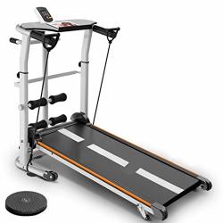 4-IN-1 Mechanical Treadmill With Mechanical Treadmill Sit-ups Pannel T-wisting Machine Draw Rope Mechanical And Massage Wheel LED Display Folded Mechanical Treadmill With Tablet Stand. A