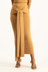 Savannah Wrap Tie Detail Skirt - Toasted Coconut - XS