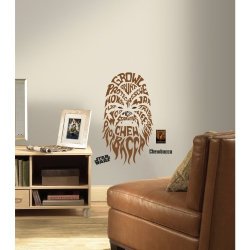 Roommates Star Wars Typographic Chewbacca Peel And Stick Giant Wall Decals