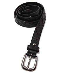 Genuine Leather Belt - Black - Black S