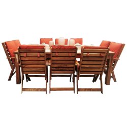 10-SEATER Kiaat Table& Chairs Incl Cushions