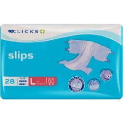 Clicks Incontinence Adult Slips Super Absorption Large 28 Slips