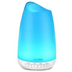 VicTsing 3RD Version Essential Oil Diffuser With Noise Reduction Design 150ML Ultrasonic Diffusers Cool Mist Humidifier With Sleep Mode Waterless Auto-off & 8-COLOR LED